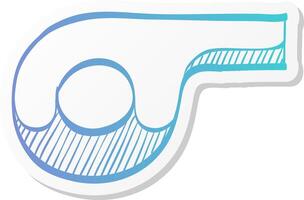 whistle icon in sticker color style sport referee judge vector