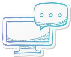 webinar icon in sticker color style e learning internet university college study distance connection vector