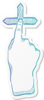 finger gesture icon in sticker color style gadget touch track pad display smartphone laptop computer vector