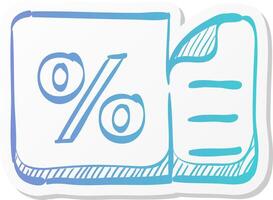 discount ticket icon in sticker color style shopping buying special offer voucher vector