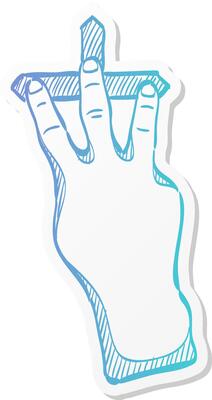finger gesture icon in sticker color style gadget touch pad laptop computer
