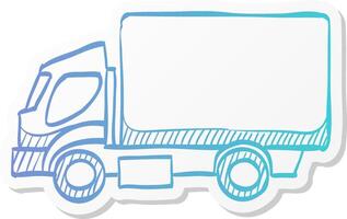 truck icon in sticker color style freight, transport, logistic, delivery vector