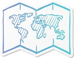 map icon in sticker color style location info gps vector