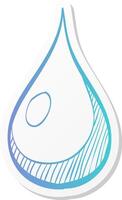 water drop icon in sticker color style nature ecology environment vector