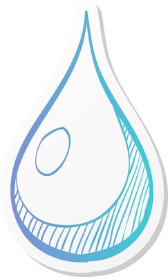 water drop icon in sticker color style nature ecology environment