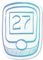 cycling computer icon in sticker color style control panel vector