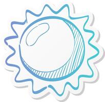 weather forecast sunny icon in sticker color style. vector