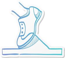 starting block icon in sticker color style sport sprint running vector