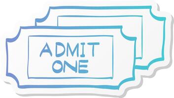 ticket icon in sticker color style vector