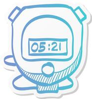 stopwatch icon in sticker color style speed, time, deadline vector