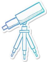 telescope icon in sticker color style space, stars constellation vector