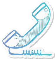 wireless phone icon in sticker color style communication technology vector