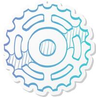 sprocket icon in sticker color style. vector