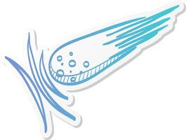 comet icon in sticker color style asteroid, space, falling vector