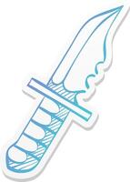 dagger icon in sticker color style weapon vector