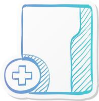 folder icon in sticker color style computer office files binder vector