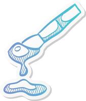paint brush icon in sticker color style artist, painting, drawing, artwork, ink drop, blobs vector