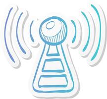podcast icon in sticker color style broadcast vector