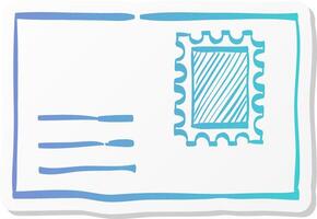 envelope icon in sticker color style mail email message vector