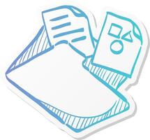 folder icon in sticker color style computer office files vector