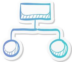 hierarchy icon in sticker color style office management team work structure employee vector