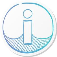 info sign icon in sticker color style website internet information help question vector