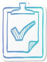 checklist icon in sticker color style office report information vector