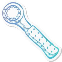 bicycle tools icon in sticker color style wrench setting maintenance professional vector