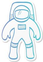 astronaut icon in sticker color style space exploration, protective gear, safety vector