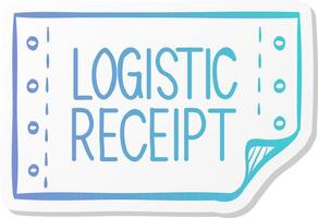 logistic receipt icon in sticker color style send, shipping, delivery vector