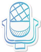 microphone icon in sticker color style. vector