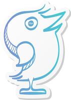 bird icon in sticker color style social media networking promotion vector