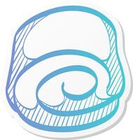 roll cake icon in sticker color style vector