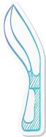 kukri knife icon in sticker color style weapon assault battle danger dagger vector