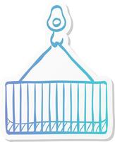 container icon in sticker color style industrial business heavy industry distribution import export vector