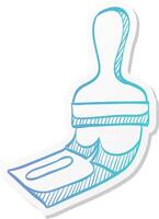 paint brush icon in sticker color style vector