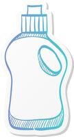 detergent bottle icon in sticker color style laundry perfume softener soap vector