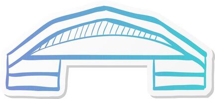 airplane hangar icon in sticker color style aviation repair maintenance building structure vector