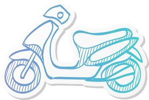 motorcycle icon in sticker color style scooter, automatic transmission vector
