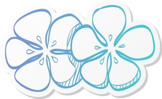 jasmine flowers icon in sticker color style spa, aromatherapy vector