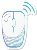 computer mouse icon in sticker color style wireless bluetooth connection vector