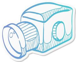 camera icon in sticker color style vintage photography photo mechanical analog film shooting medium format vector