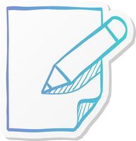 document edit icon in sticker color style office business internet forum blog post change vector