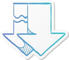 download arrow icon in sticker color style broken, resume, retrieve vector