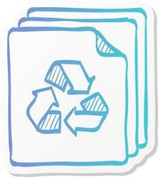 recycle symbol icon in sticker color style environment go green vector