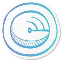 radar icon in sticker color style instrument detector military enemy threat distance calculation vector