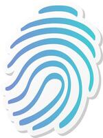 fingerprint icon in sticker color style science security crime anatomy identity vector