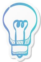 light bulb icon in sticker color style idea electricity light vector