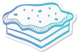 chiffon cake icon in sticker color style vector