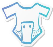 baby clothes icon in sticker color style apparel newborn body suit piece toddler vector